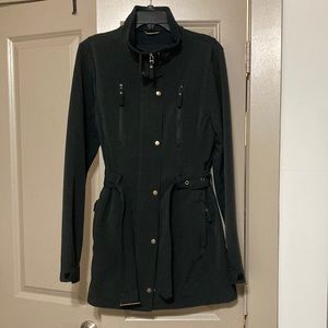 Noble Outfitters Long Riding Jacket- Medium- Black- Belted- Pockets